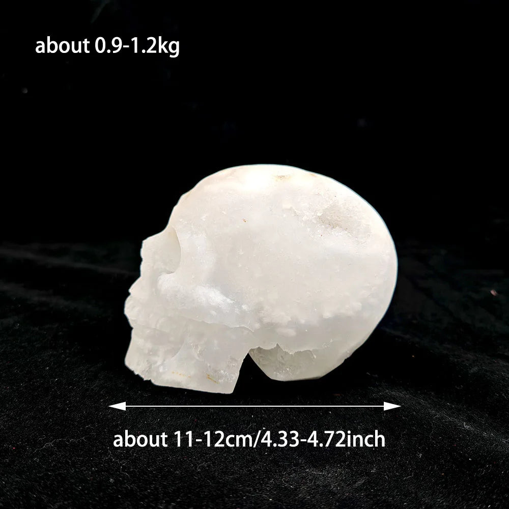 White Crystal Geode Skull-ToShay.org