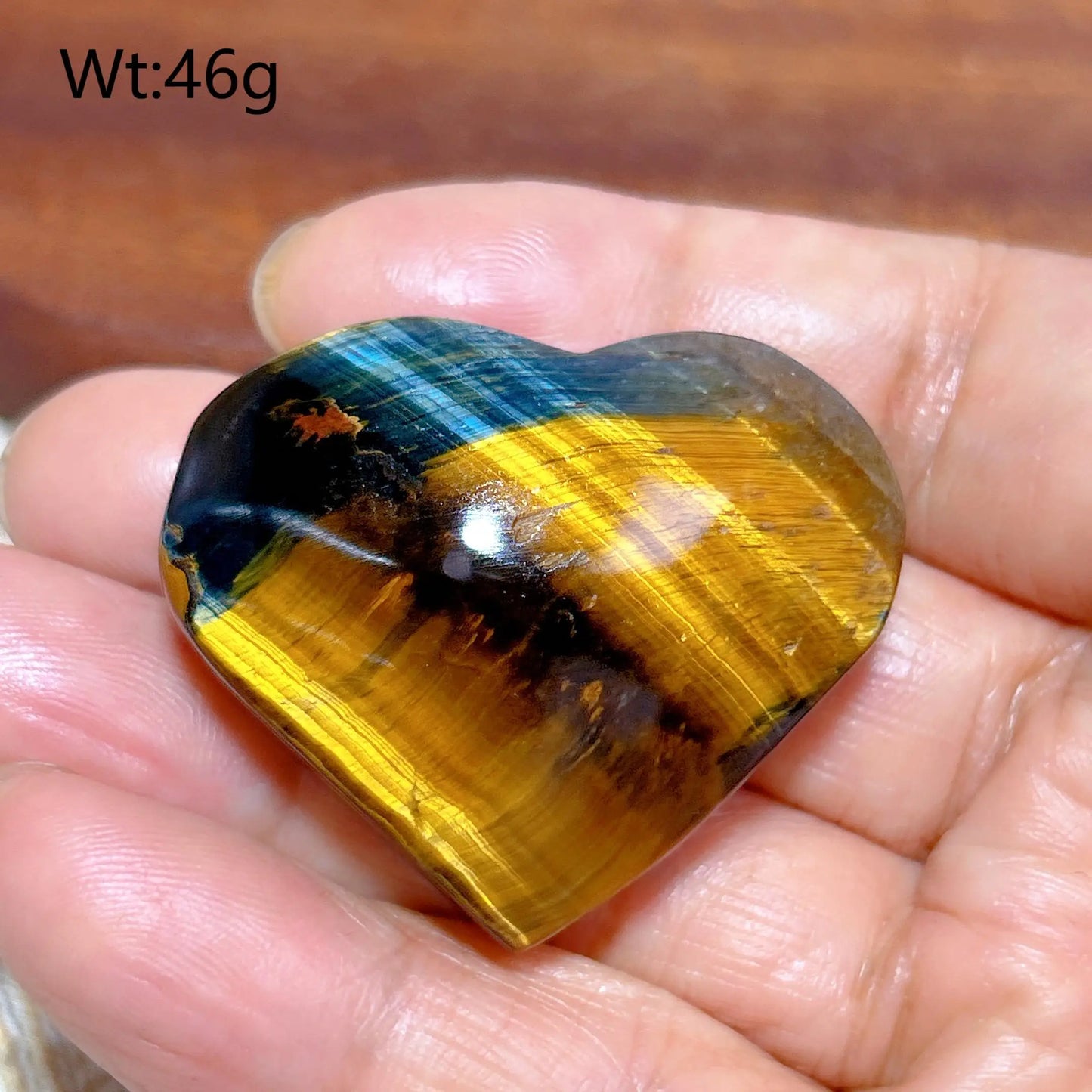 Yellow Blue Tiger Eye Heart-ToShay.org