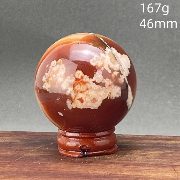 Red Cherry Blossom Agate Ball-ToShay.org