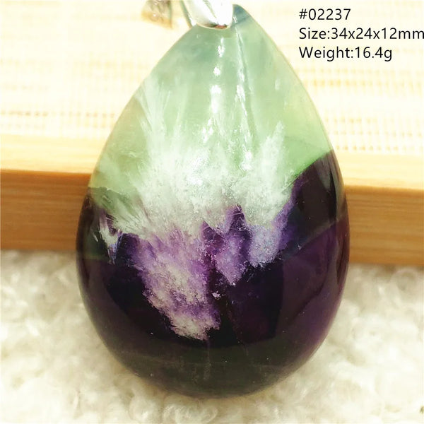 Green Feather Fluorite Pendant-ToShay.org