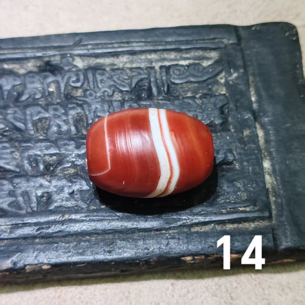 Red Carnelian Agate Dzi Bead-ToShay.org