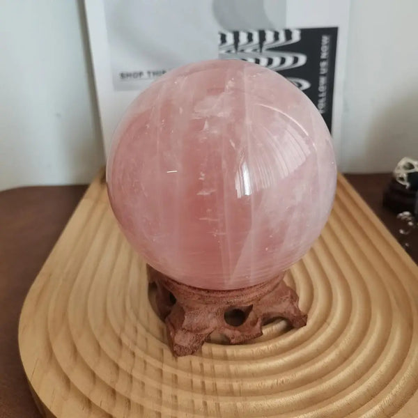 Pink Rose Quartz Crystal Ball-ToShay.org