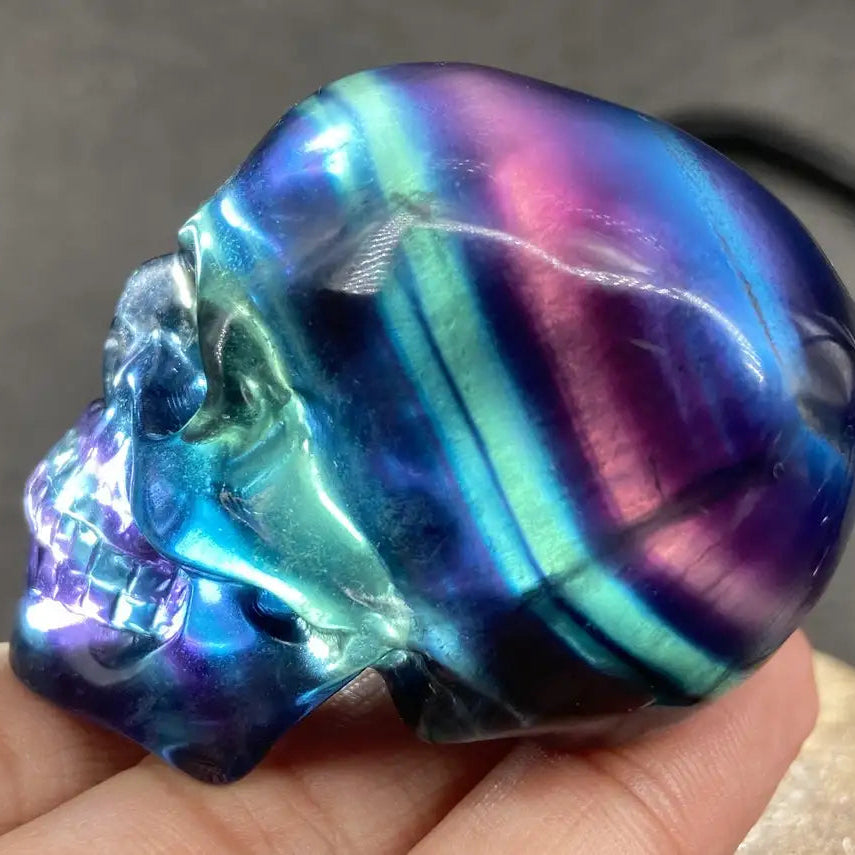 Rainbow Fluorite Skull-ToShay.org