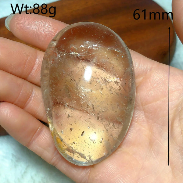 Clear Smokey Quartz Palm Stone-ToShay.org