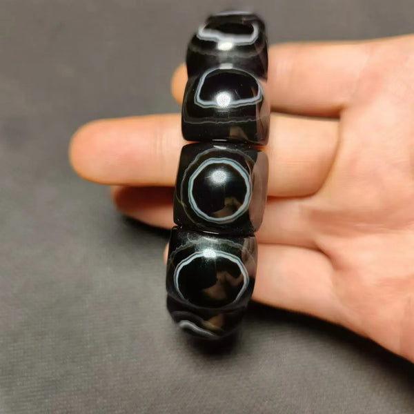 Black Heavens Eye Agate Bracelet-ToShay.org