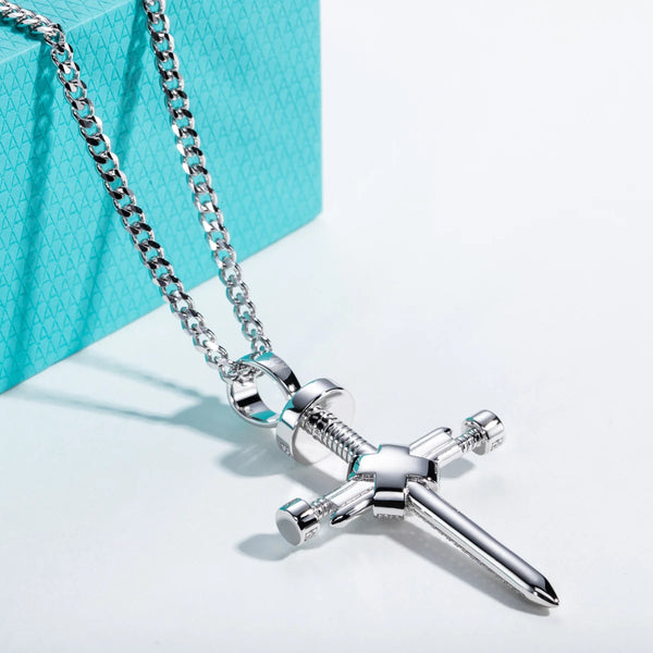 Silver Crystal Cross Pendant-ToShay.org