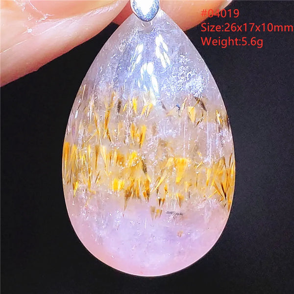Purple Rutilated Auralite Pendant-ToShay.org