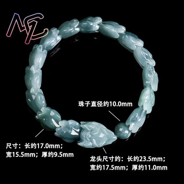 Blue Jadeite Dragon Bracelet-ToShay.org