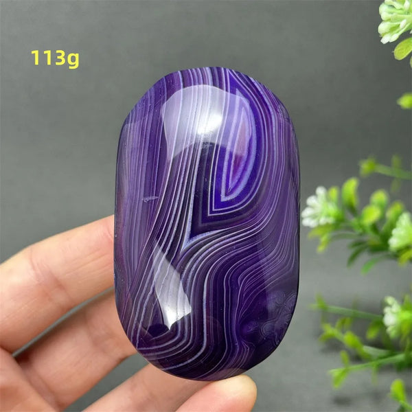 Purple Agate Palm Stone-ToShay.org