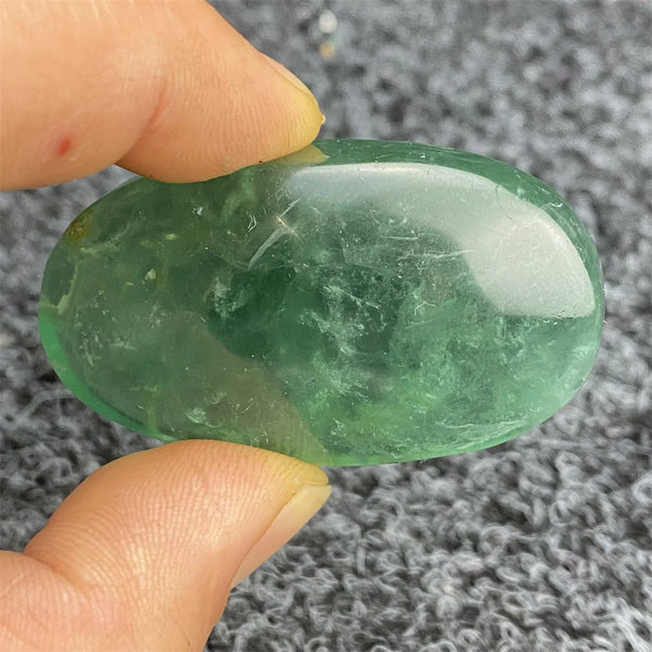 Green Fluorite Palm Stone-ToShay.org