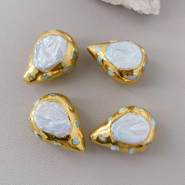 White Pearl Pave Beads-ToShay.org