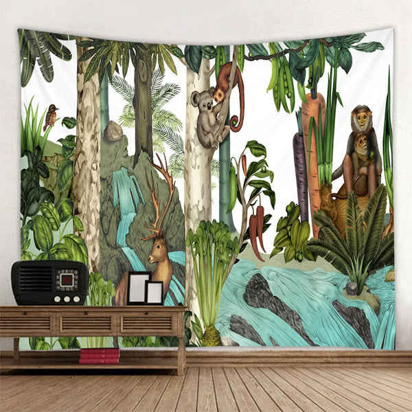 Jungle Animal Art Tapestry-ToShay.org