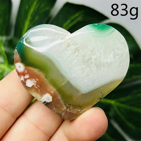 Green Flower Agate Heart-ToShay.org