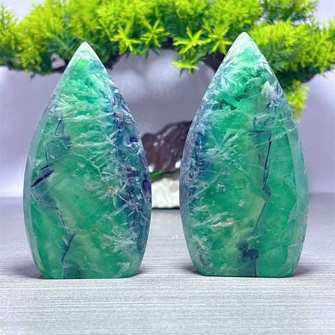 Green Feather Fluorite Flame-ToShay.org