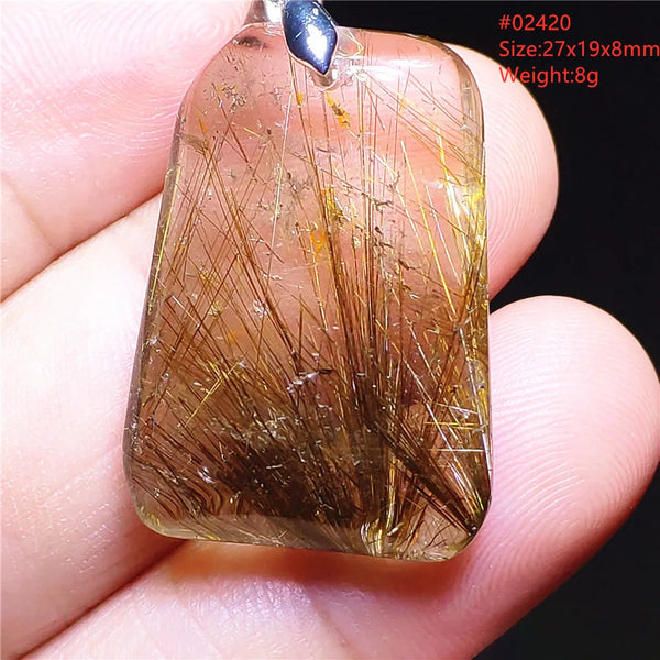 Gold Rutilated Quartz Pendant-ToShay.org