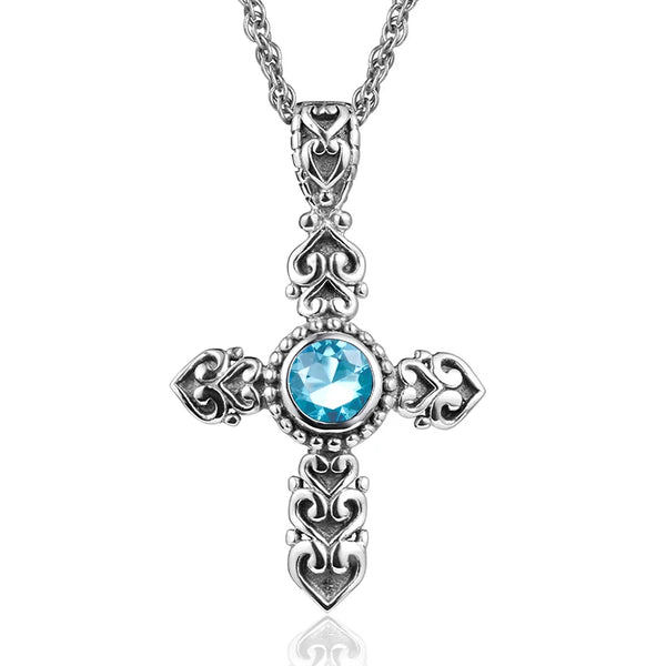 Mixed Gemstone Cross Pendants-ToShay.org