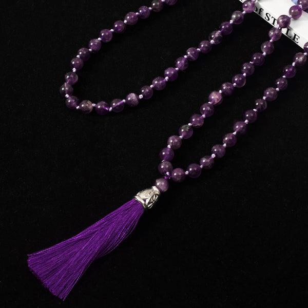 Purple Amethyst Bead Mala-ToShay.org