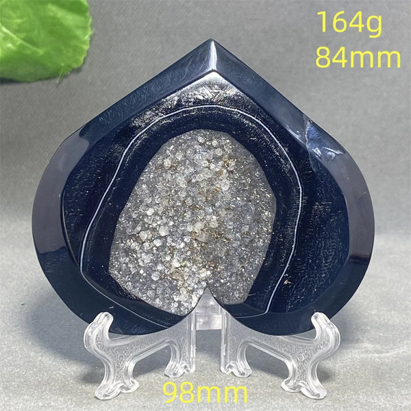 Black Agate Geode Heart-ToShay.org