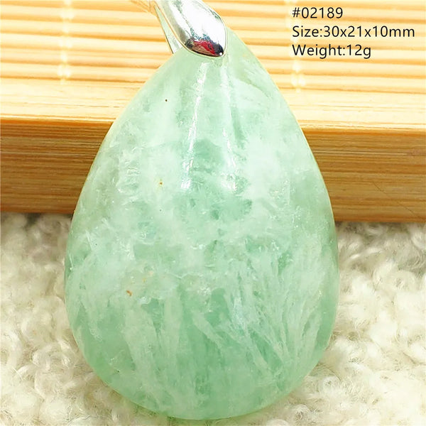 Green Feather Fluorite Pendant-ToShay.org
