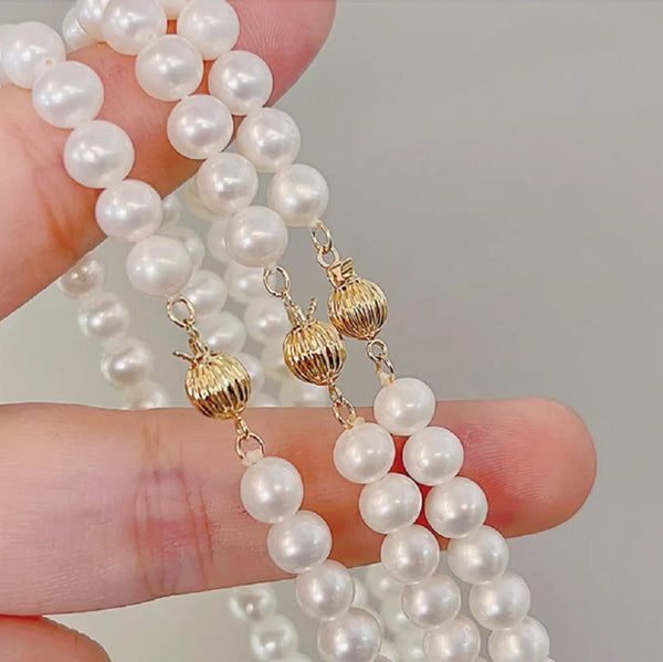 White Pearl Bead Necklace-ToShay.org