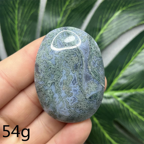 Green Moss Agate Palm Stone-ToShay.org