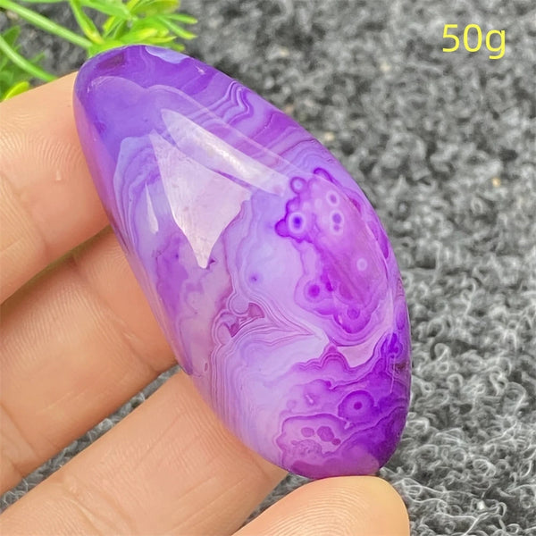 Purple Silk Agate Palm Stone-ToShay.org