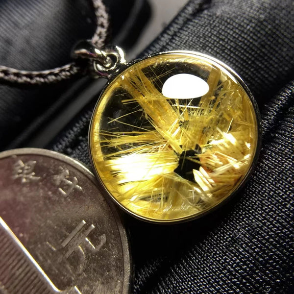 Gold Rutilated Quartz Pendant-ToShay.org