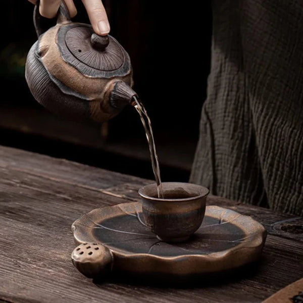 Rust Gilt Iron Glaze Tea Pot-ToShay.org