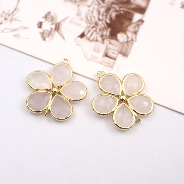 Mixed Crystal Flower Charms-ToShay.org