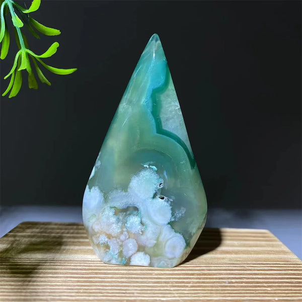 Green Flower Agate Flame-ToShay.org
