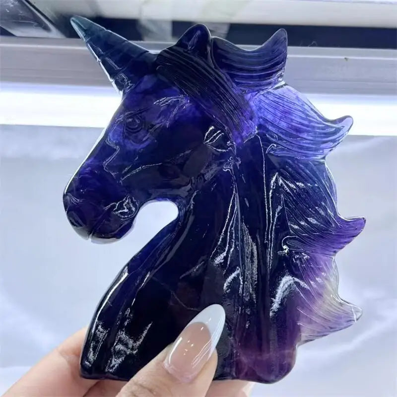 Purple Fluorite Unicorn Head-ToShay.org