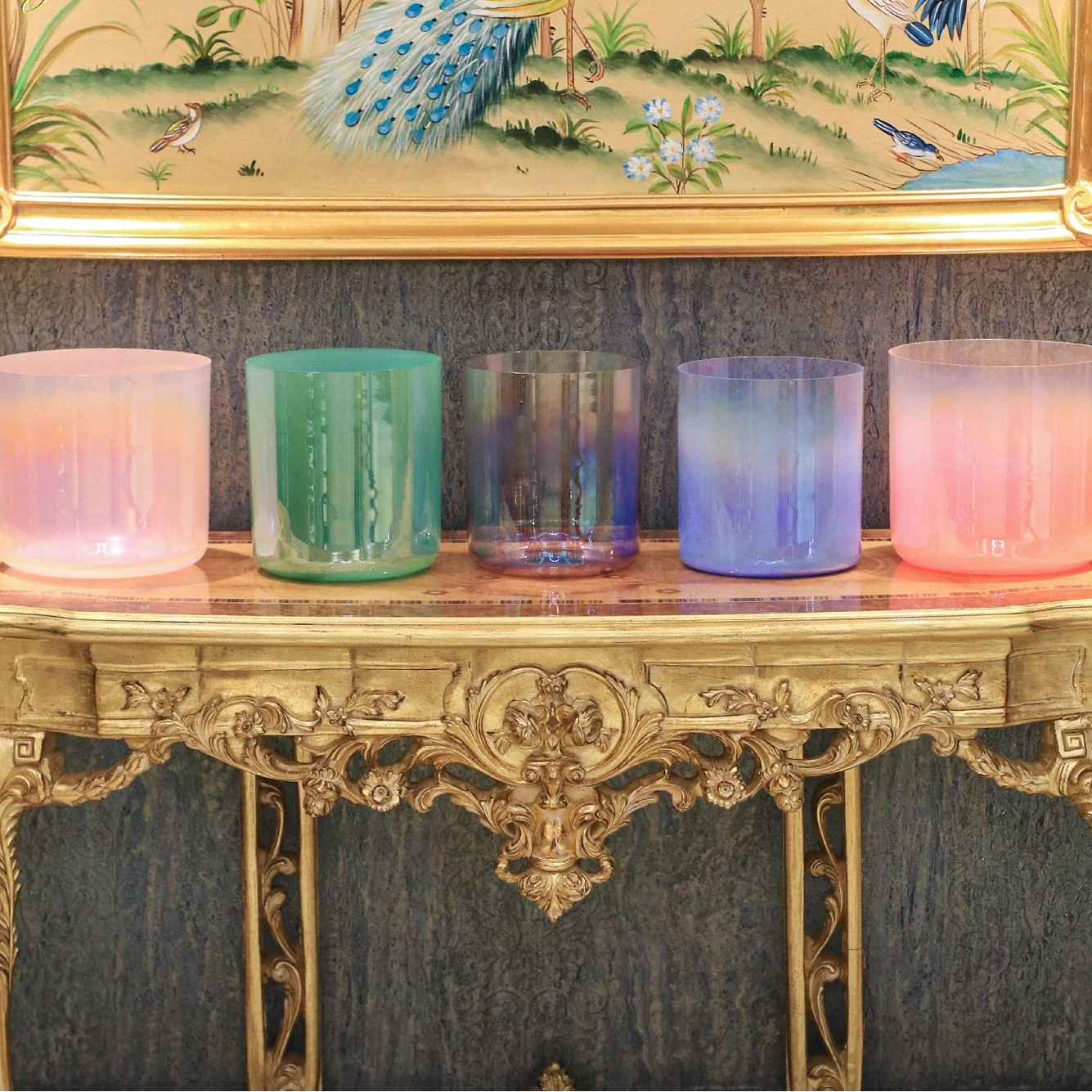Crystal Soul New Color Five element Harmonious Sound Set Crystal Singing Bowl Set-ToShay.org