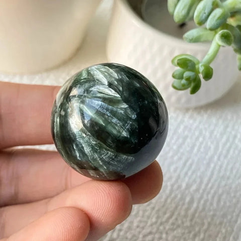 Green Seraphinite Crystal Ball-ToShay.org
