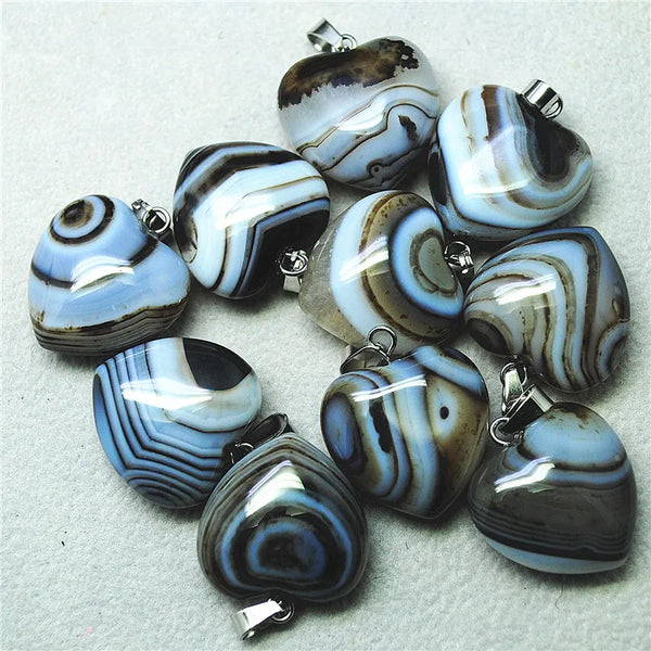 Black Onyx Heart Pendants-ToShay.org