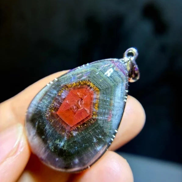 Red Auralite Cacoxenite Pendant-ToShay.org