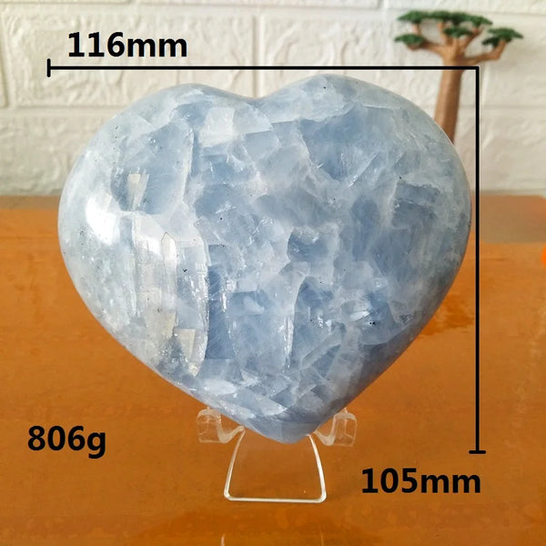 Blue Celestite Crystal Heart-ToShay.org