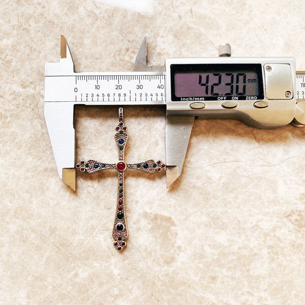 Silver Jewel Cross Pendant-ToShay.org