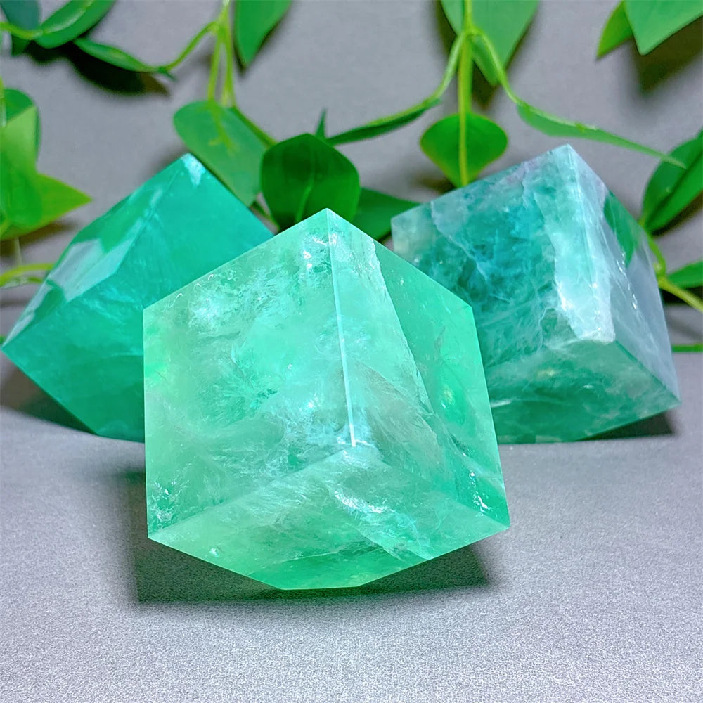 Green Fluorite Cube-ToShay.org