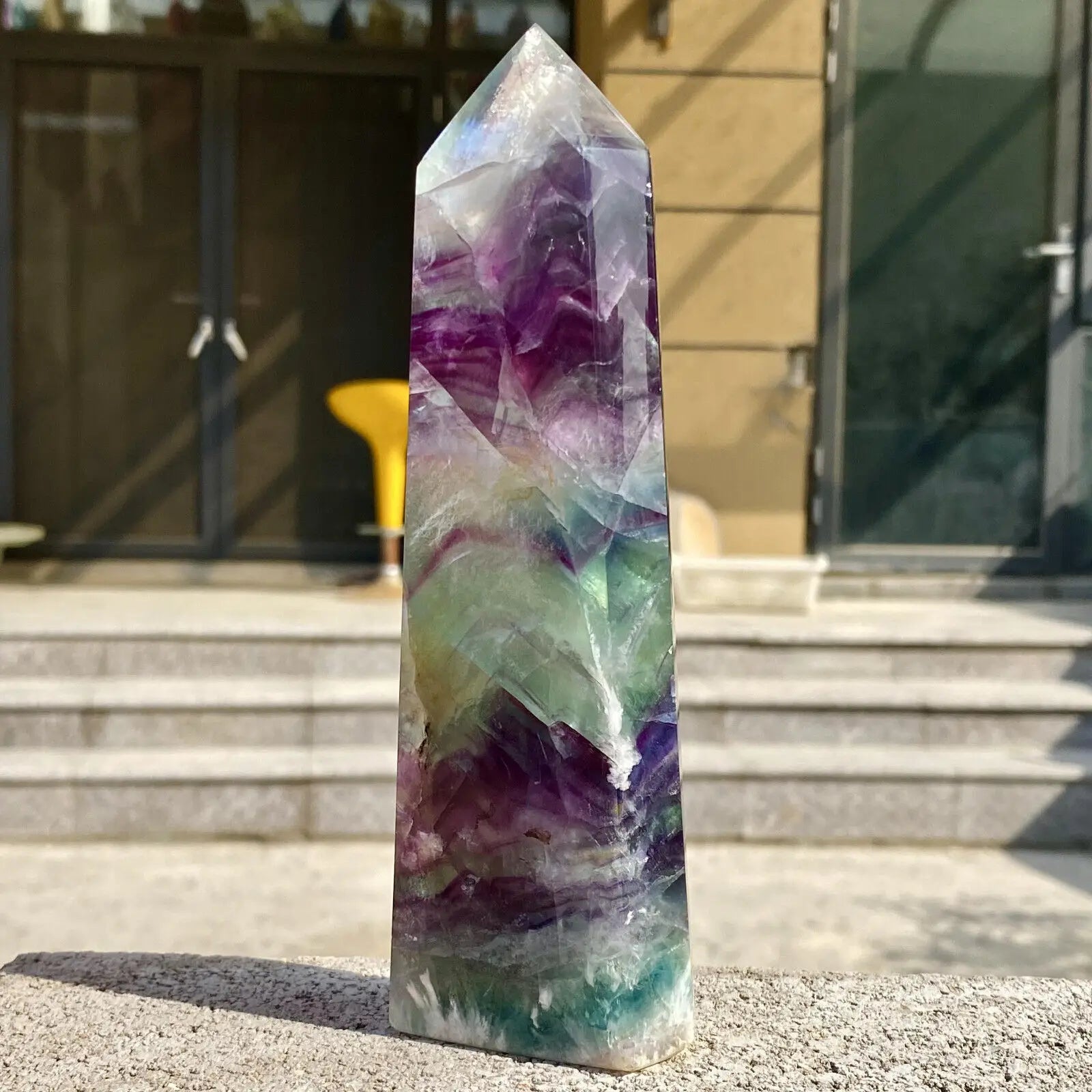 Rainbow Fluorite Crystal Point-ToShay.org