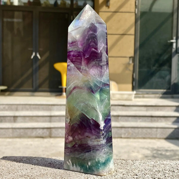 Rainbow Fluorite Crystal Point-ToShay.org
