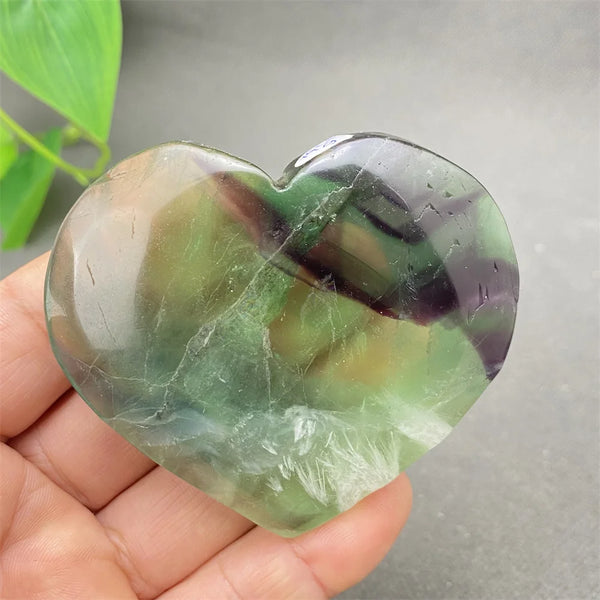 Green Feather Fluorite Heart-ToShay.org