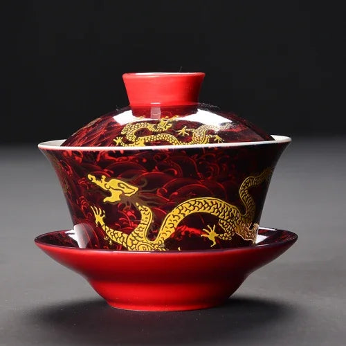 Dragon Gaiwan Ceramic Tea Bowl-ToShay.org