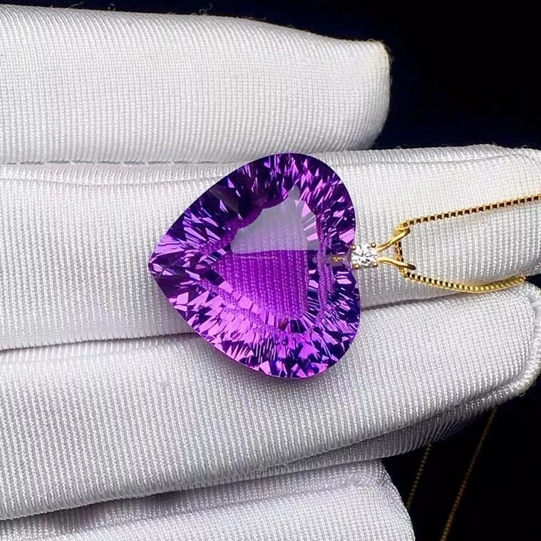 Purple Amethyst Heart Pendants-ToShay.org