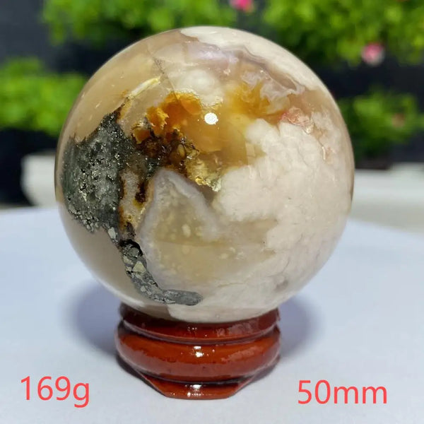 Pink Cherry Blossom Agate Ball-ToShay.org