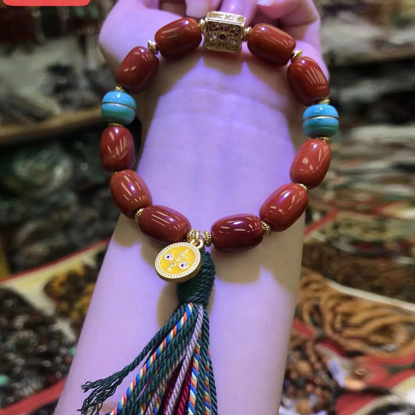 Red Agate Barrel Beads-ToShay.org