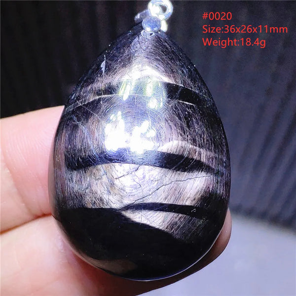 Silver Black Hypersthene Pendant-ToShay.org
