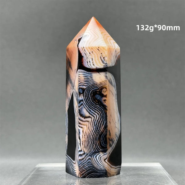 Black Red Striped Agate Wand-ToShay.org