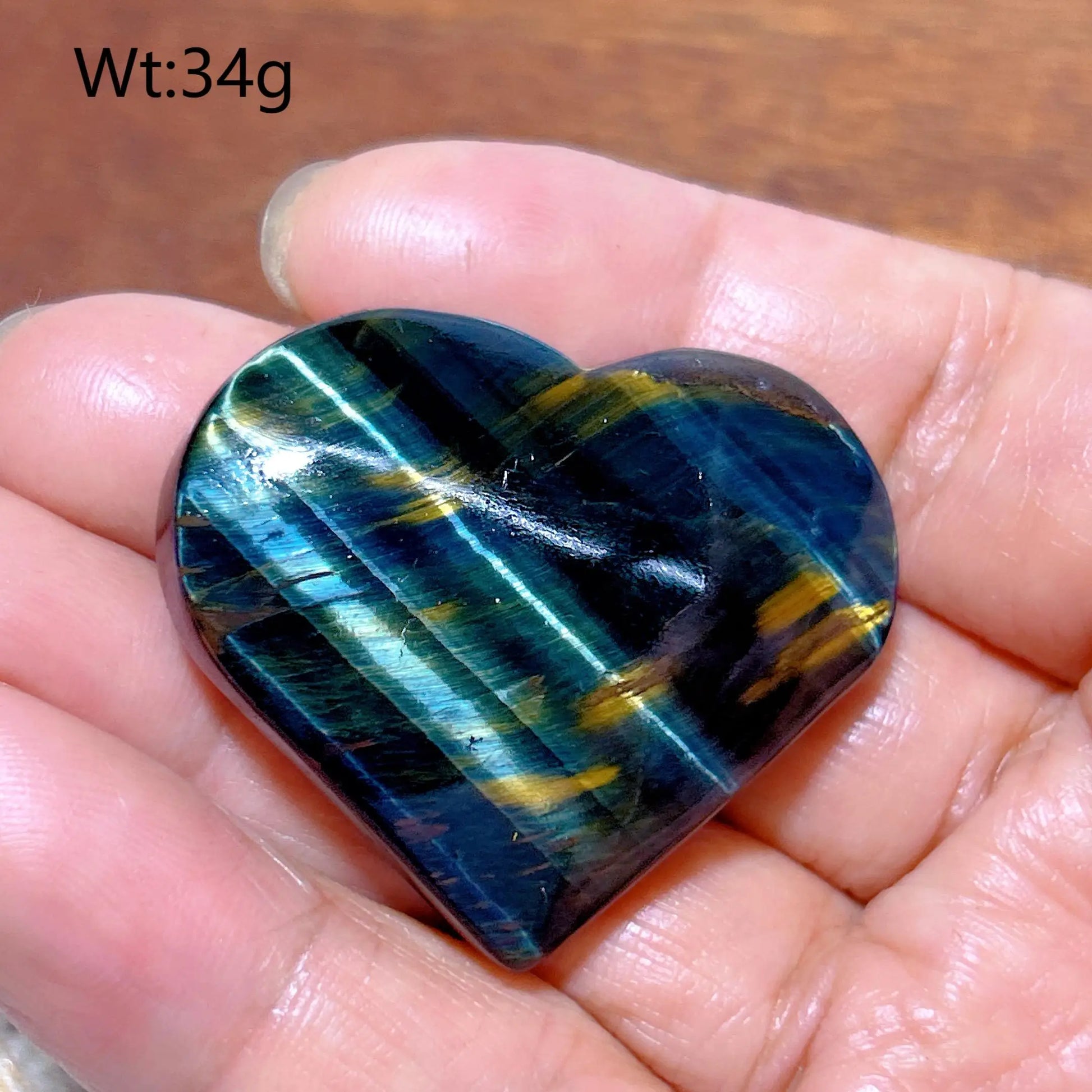 Yellow Blue Tiger Eye Heart-ToShay.org