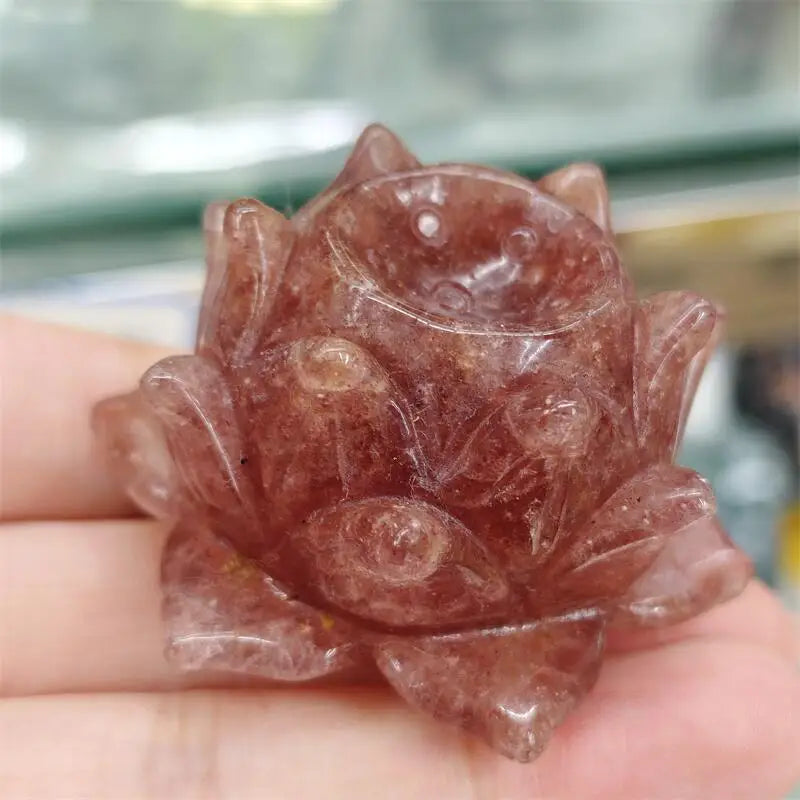 Pink Strawberry Quartz Lotus-ToShay.org
