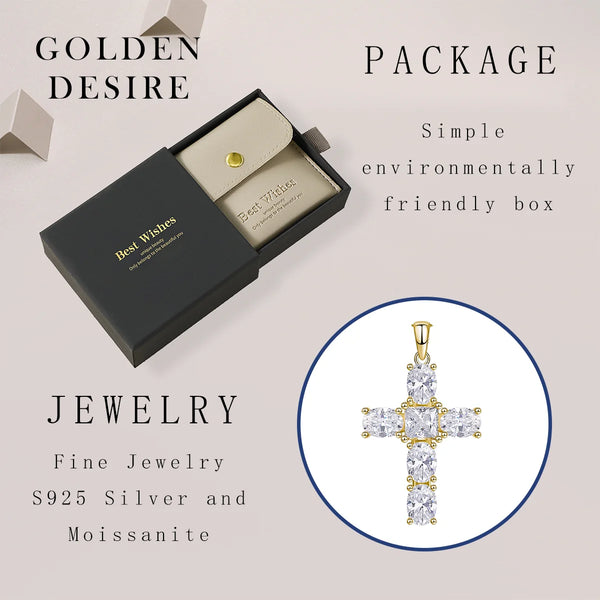 Gold Crystal Cross Pendant-ToShay.org
